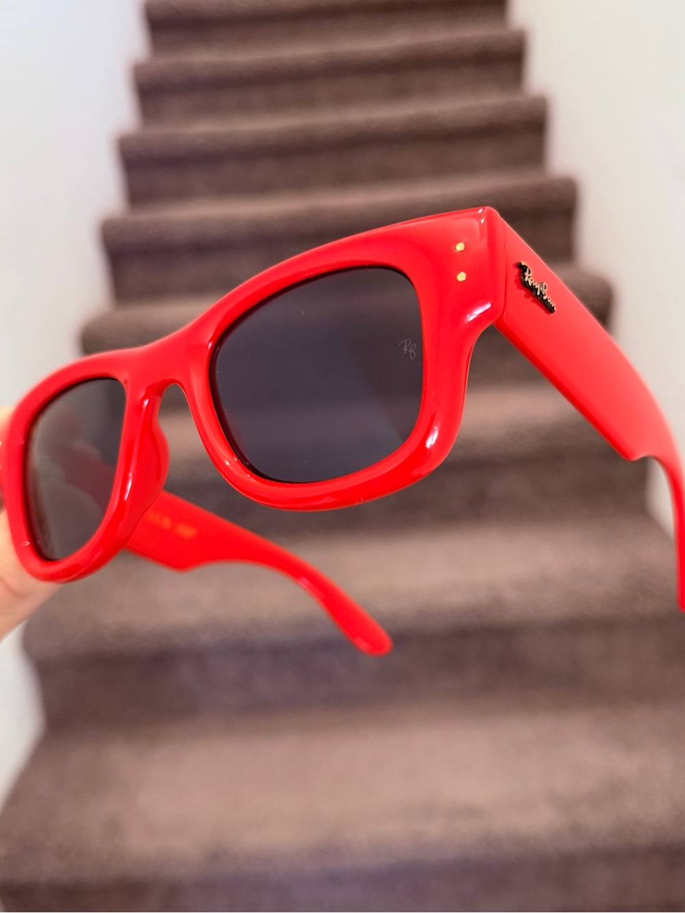New Ray-Ban Red Wayfarer Puffer Asap Rocky AWGE RB4940 4940 Size 47/23 - Picture 3 of 4